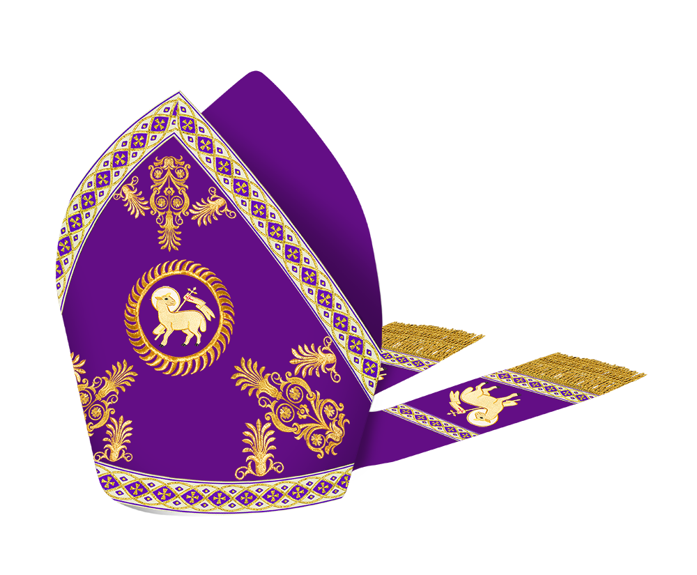 Catholic Mitre with Embroidery and Trims