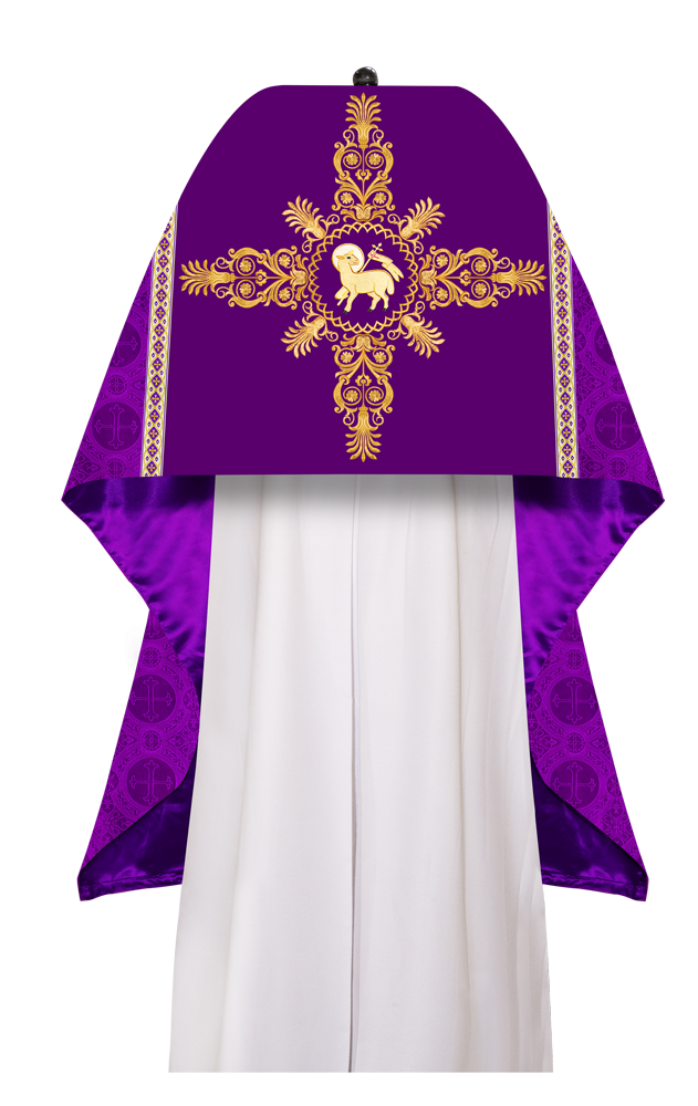 Humeral Veil Vestment with Embroidery and Spiritual Motif