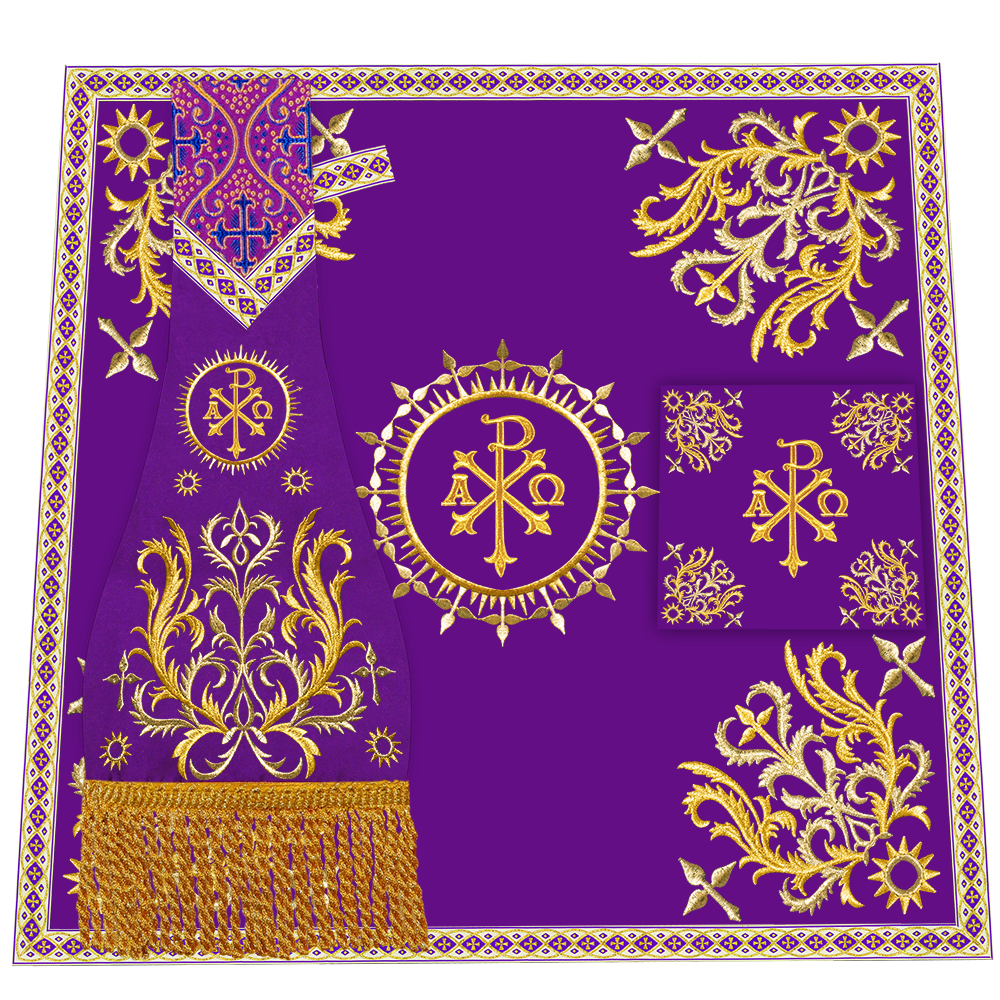 Borromean Chasuble Vestment Enhanced With  Motifs and Trims