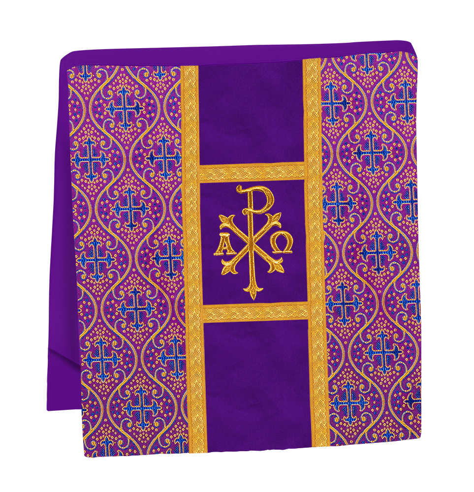 Fiddleback Vestment with Motif and woven Braided Trims