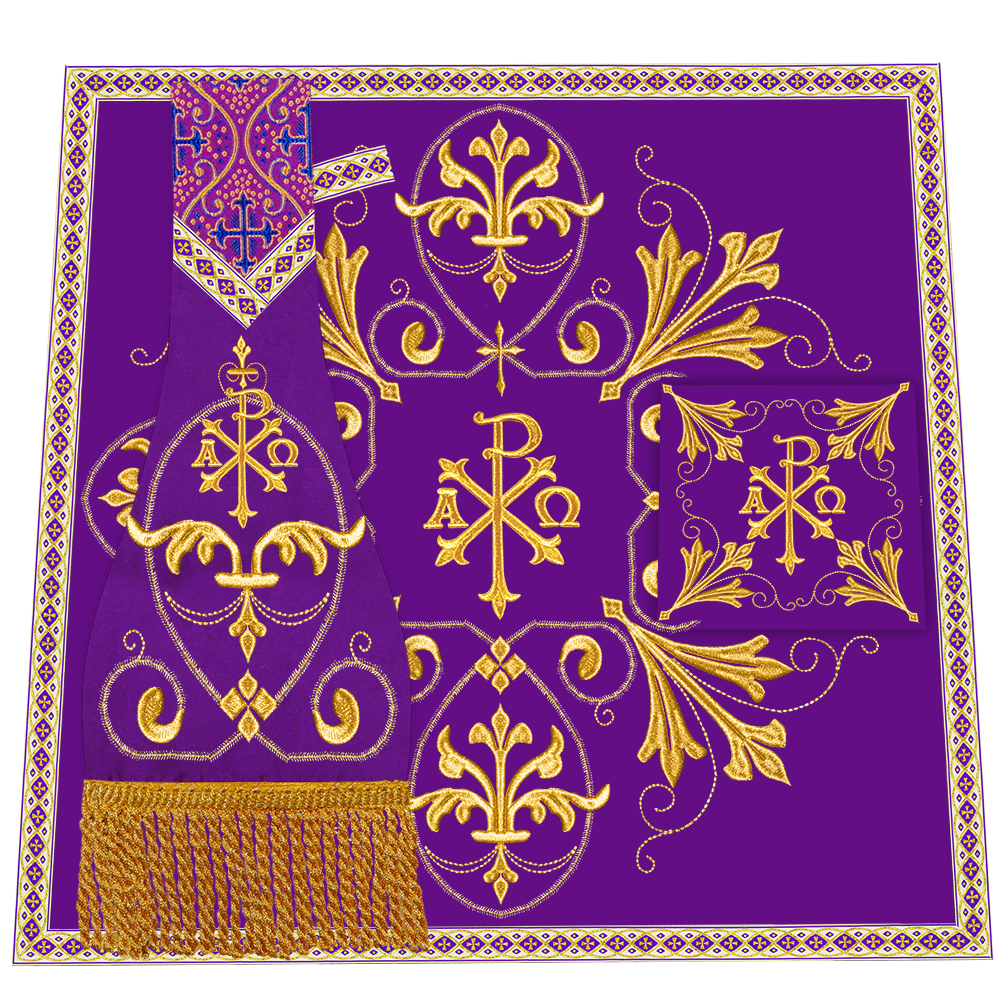 Roman Chasuble Vestment Enhanced With Orphrey and Trims