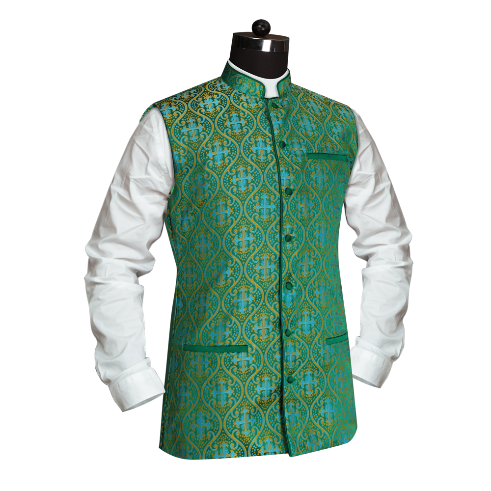 Clergy Vest Ogee-Green