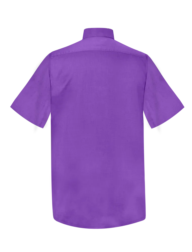 Short Sleeve Clergy Shirt with Tab Collar - Violet