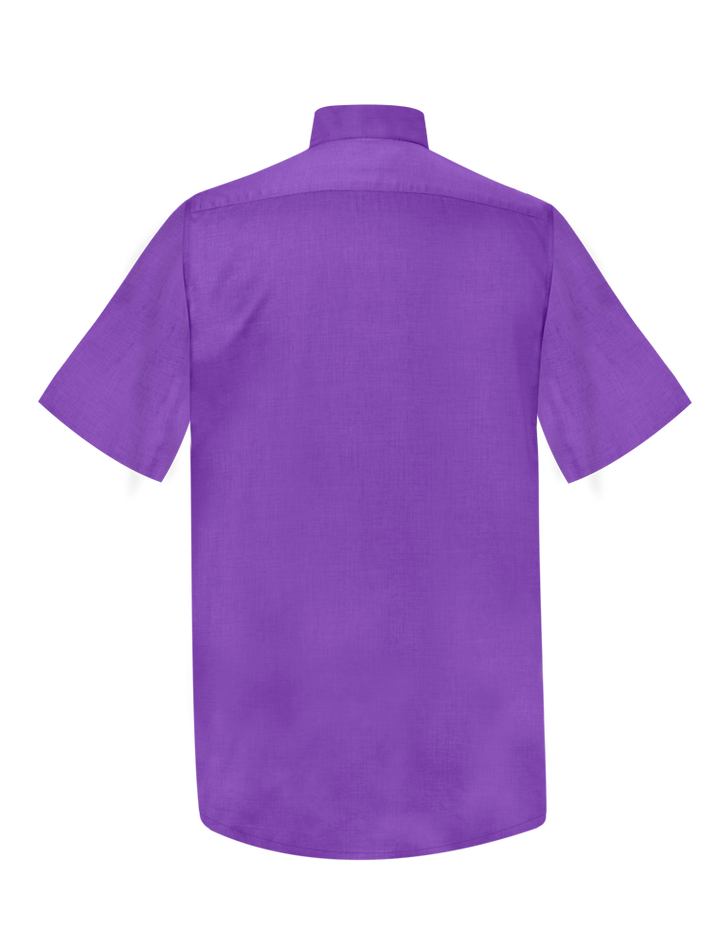 Short Sleeve Clergy Shirt with Tab Collar - Violet