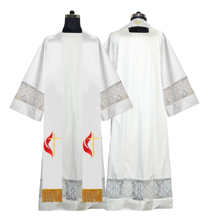 Cross and Flame Motif Embroidered Stole