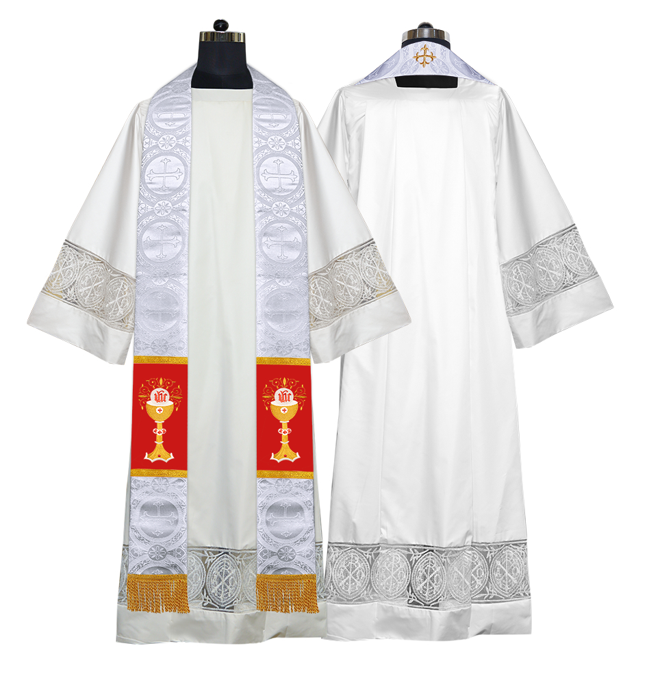 Chalice with IHS Embroidered Priest Stole