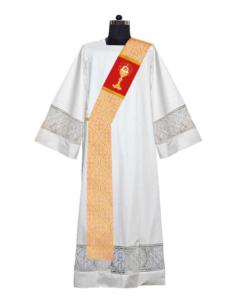 Chalice with IHS Adorned Deacon Stole