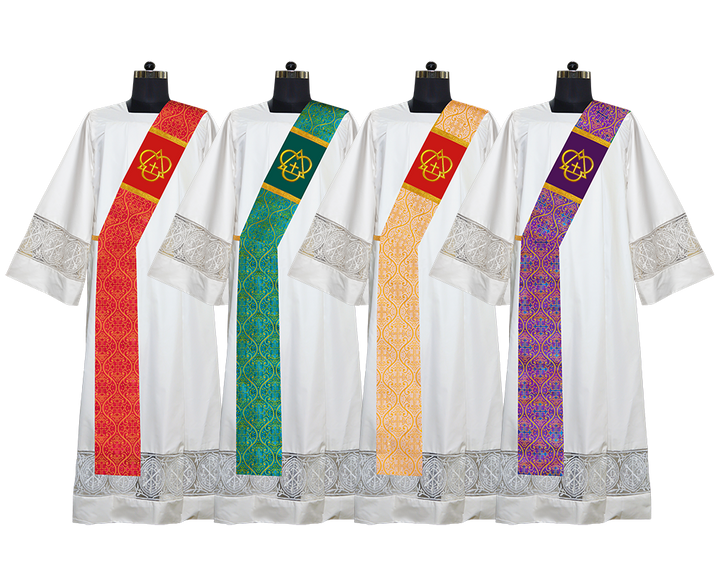 Set of 4 Deacon Stoles with Trinity Motif
