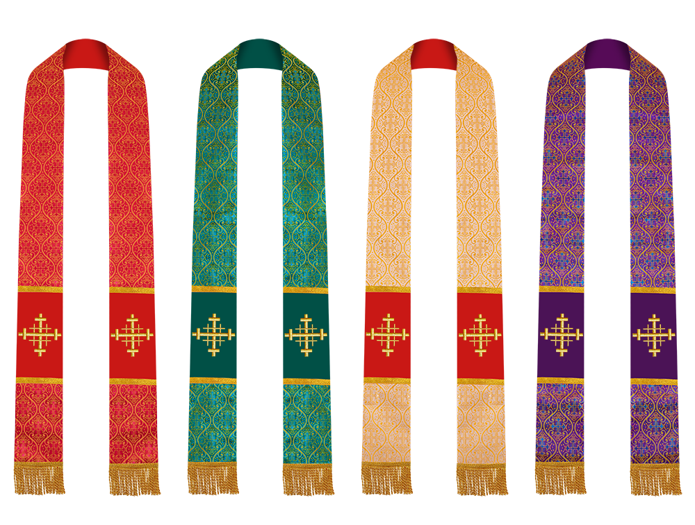 Set of 4 Priest Stole with Spiritual motif