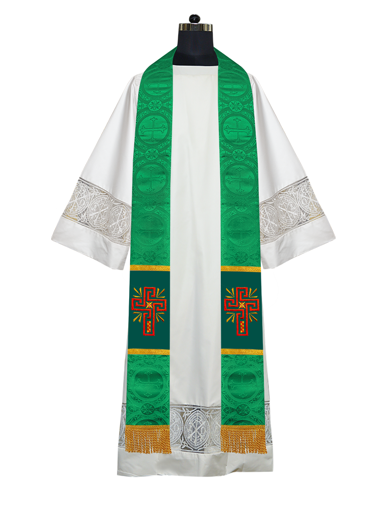 Glory Cross Embroidered Priest Stole