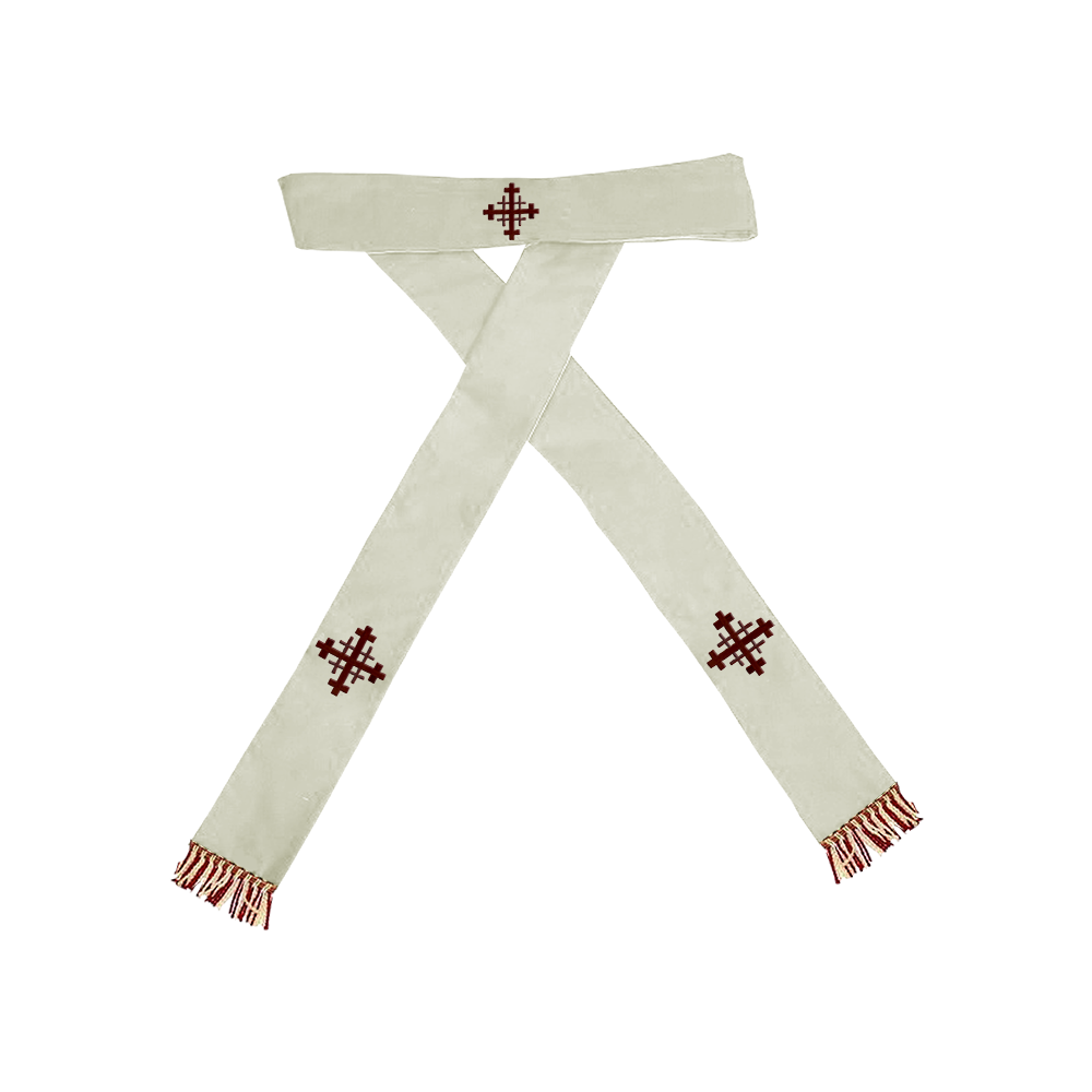 Pallium with red Jerusalem cross