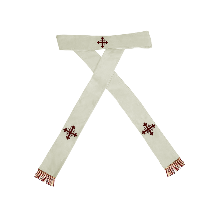 Pallium with red Jerusalem cross