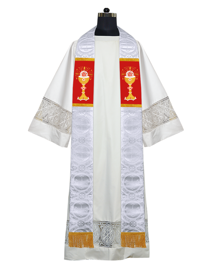 Chalice with IHS Embroidered Clergy Stole
