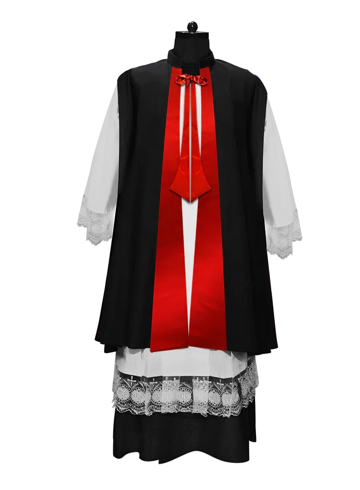 Mantelletta With Button Closure, Black Mantelletta With Button Closure, Black