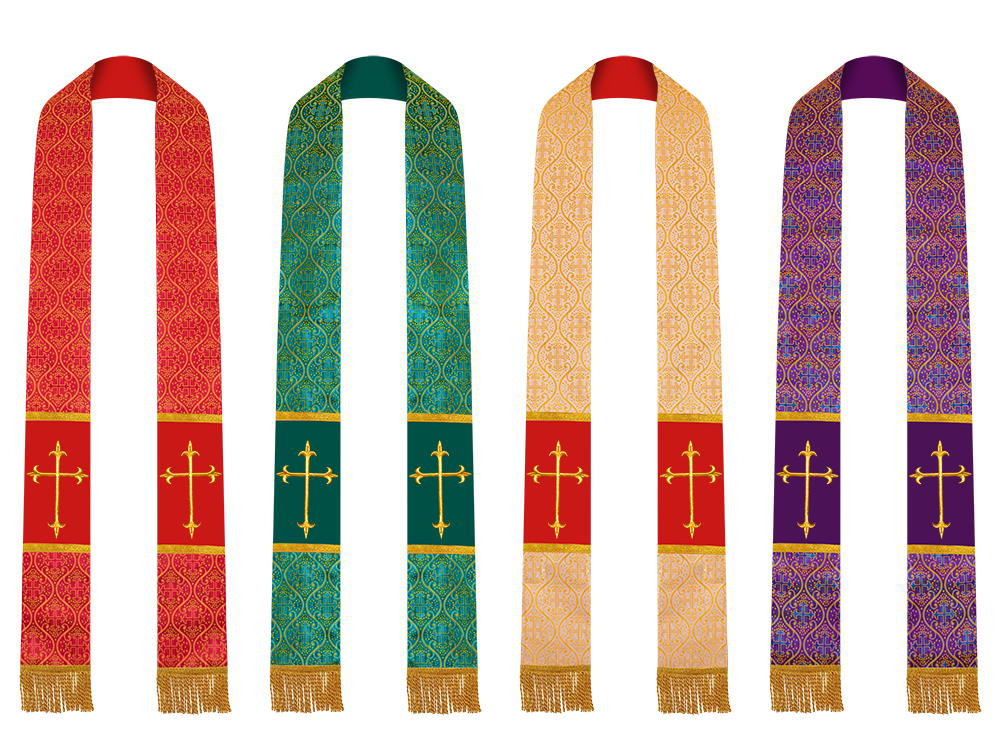 Set of 4 Priest Stole with Spiritual motif