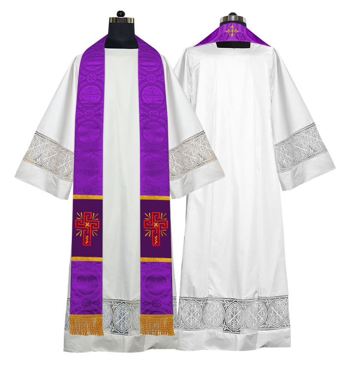 Set of 4 Glory Cross Embroidered Priest Stole