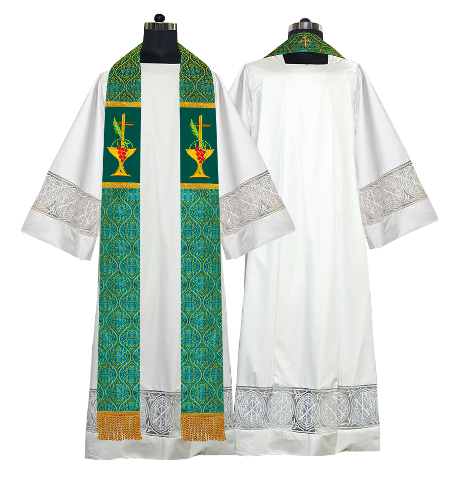 Communion Motif Embroidered Clergy Stole