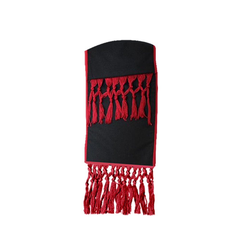 Men's Black/Red Clergy Robe Set, Black/Red Cincture Belt