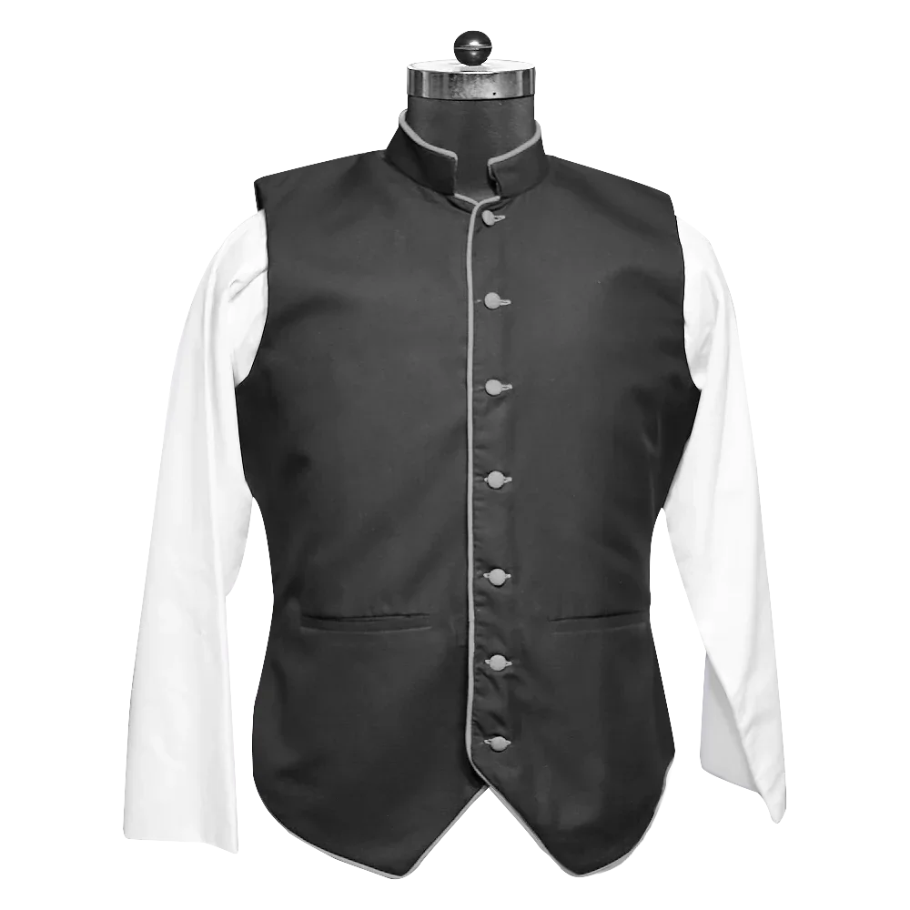black blue illusion dress Black Clerical Vest with Trims – PSG VESTMENTS