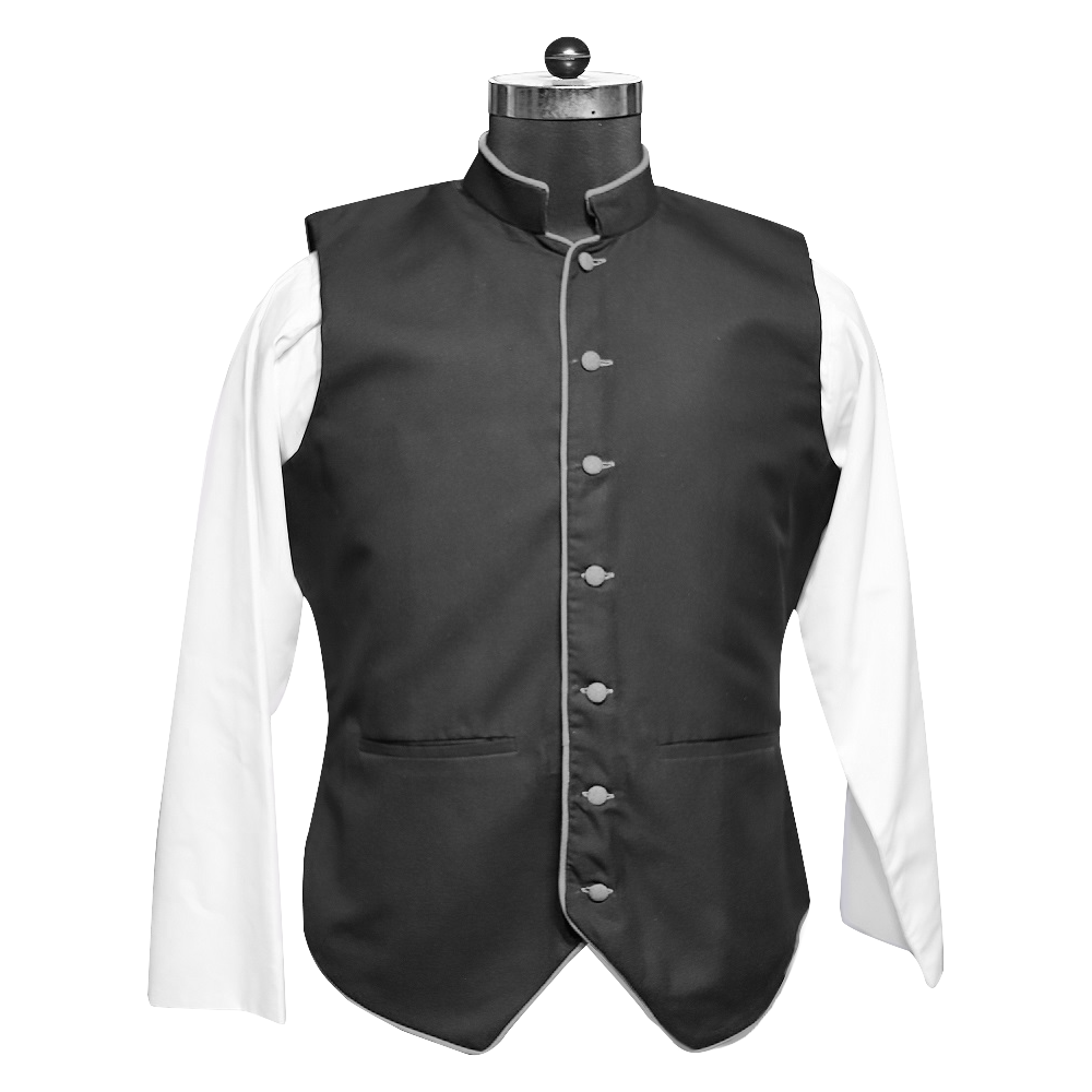 Black Clergy Vest with Trims