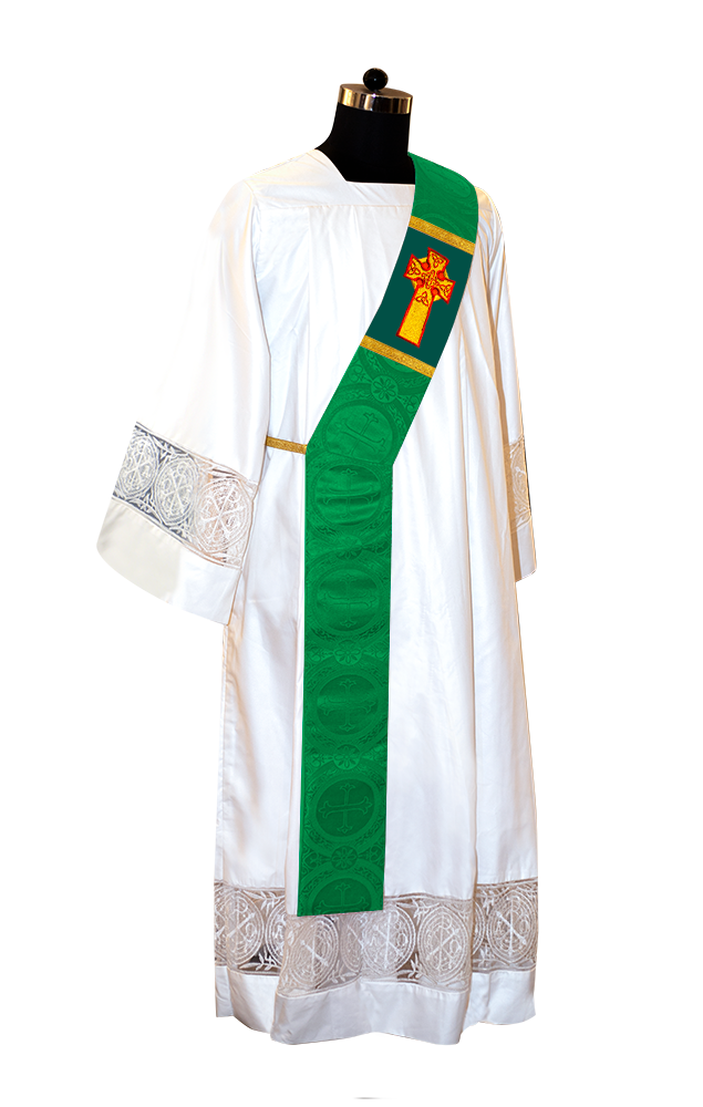 Celtic Cross Adorned Deacon Stole