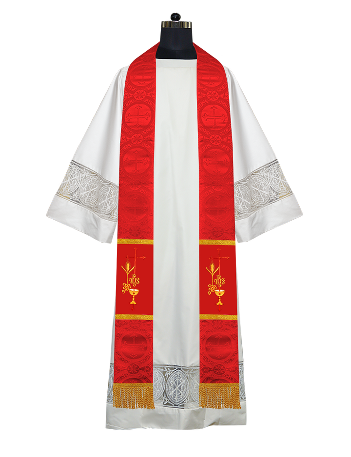 Emmer with IHS Embroidered Priest Stole