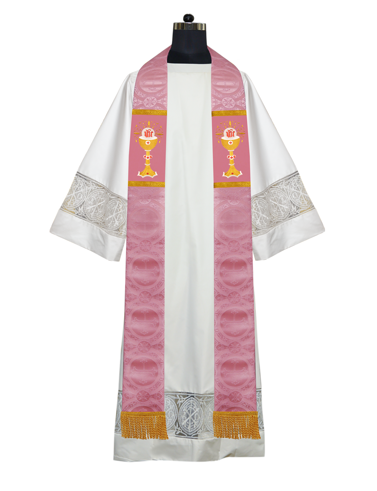 Chalice with IHS Embroidered Clergy Stole