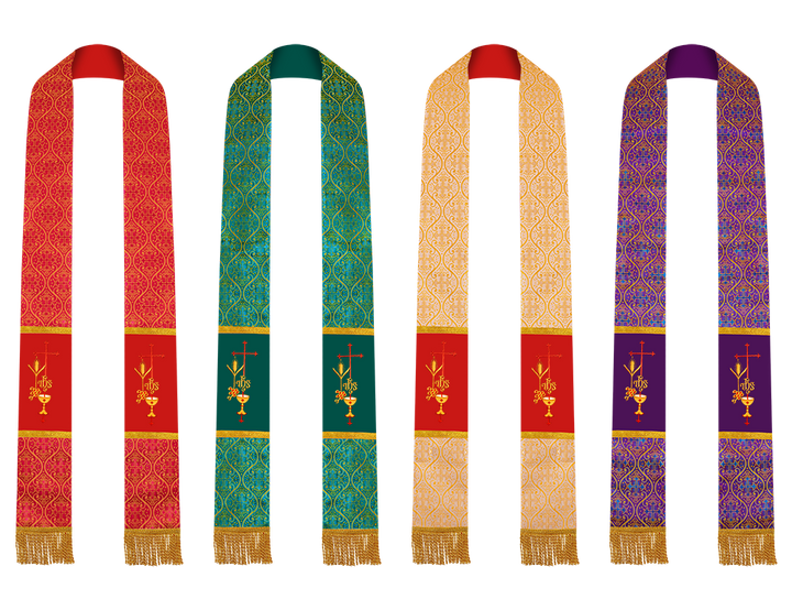 Set of 4 Emmer with IHS Embroidered Priest Stole