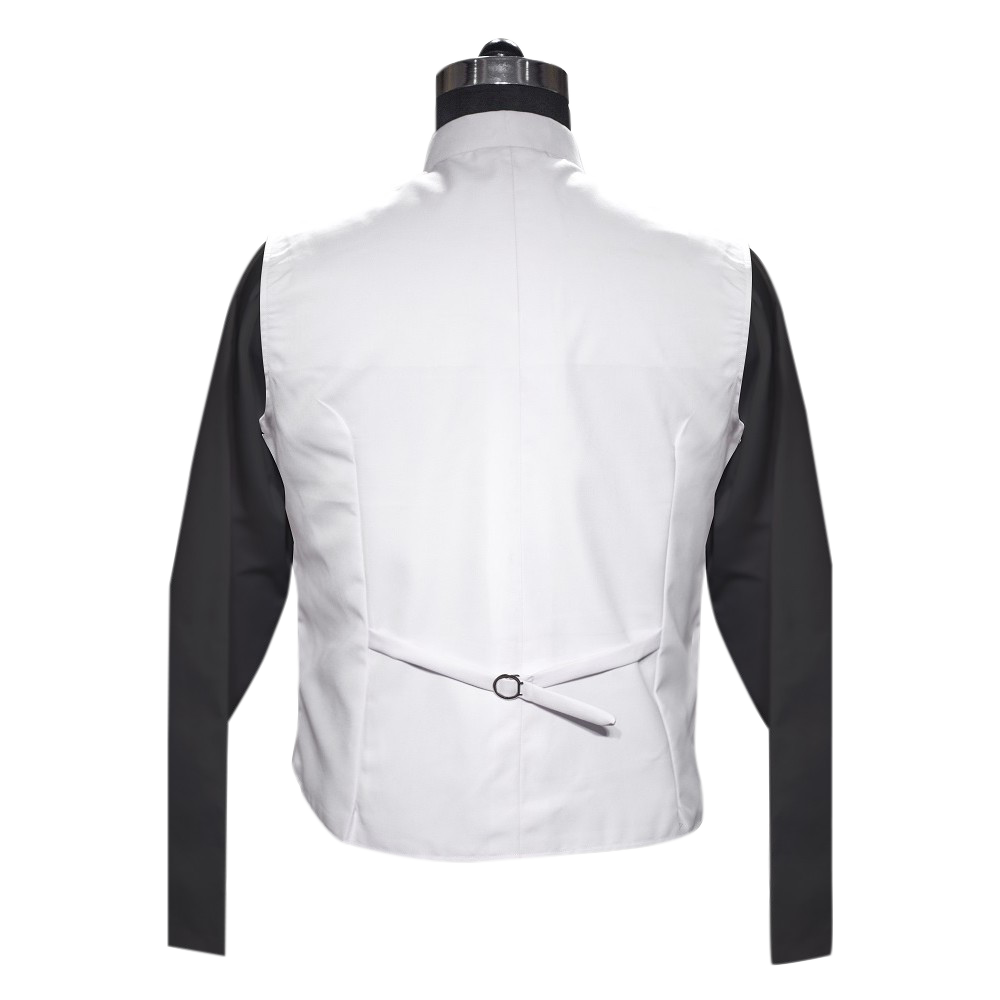 White Clergy Vest with trims