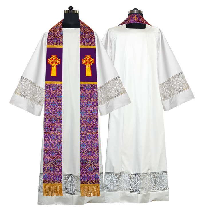 Set of 4 Clergy Stole with Celtic Cross Motif