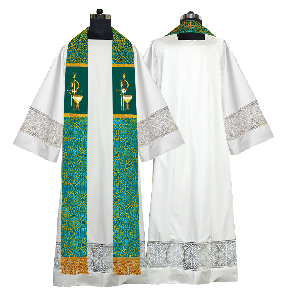 Set of 4 PAX with Chalice Embroidered Clergy Stole