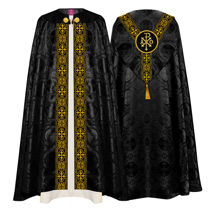 Gothic Cope Vestment with Y Type Braided Trims and Motifs