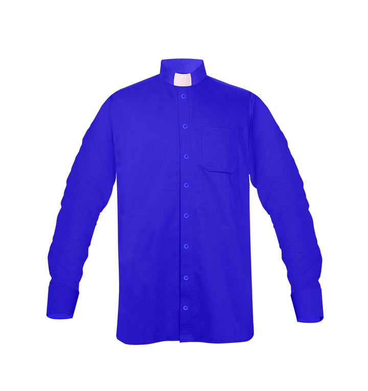 Clergy Shirt with Tab Collar - Blue