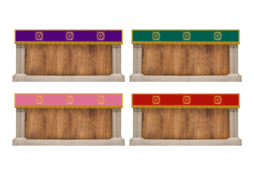Set of Four Superfrontals with Cross Motifs