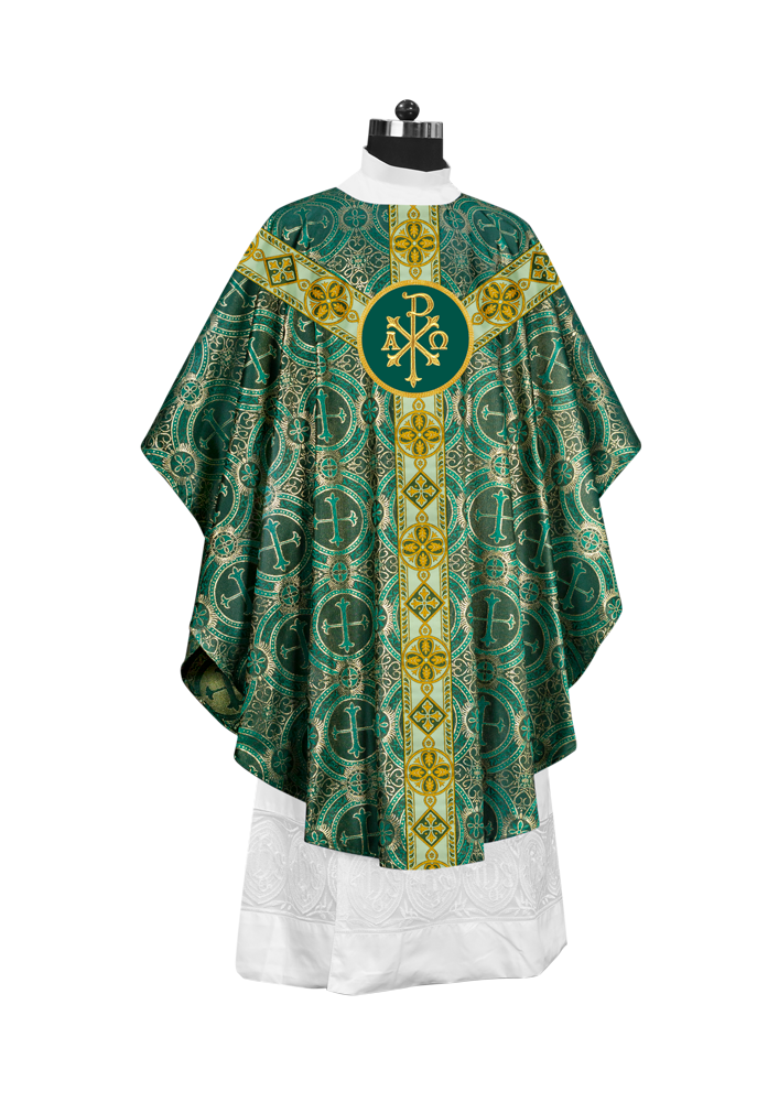 Gothic Chasuble Vestment with Liturgical Motifs