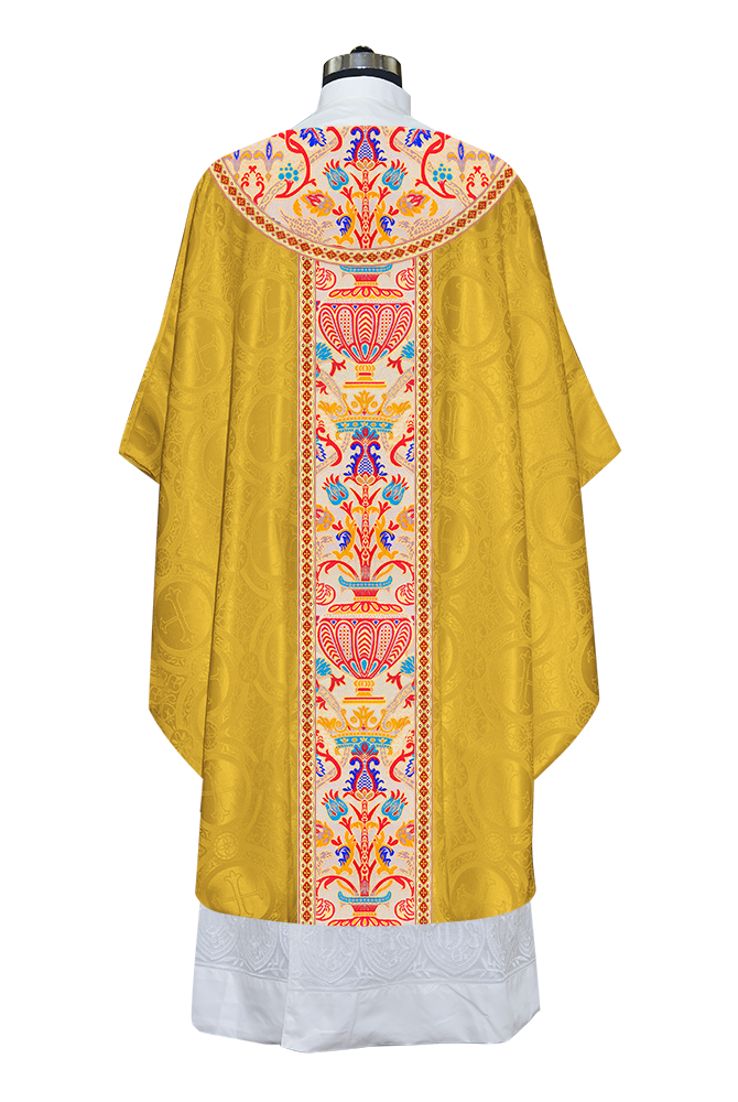 Gothic Chasuble in Coronation Tapestry Enhanced with Orphery and Trims
