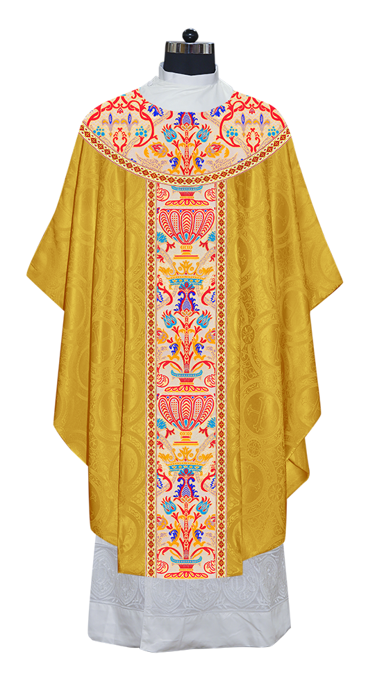 Gothic Chasuble in Coronation Tapestry Enhanced with Orphery and Trims