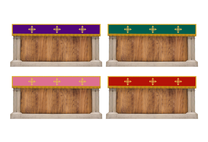 Set of Four Superfrontals with Cross Motifs