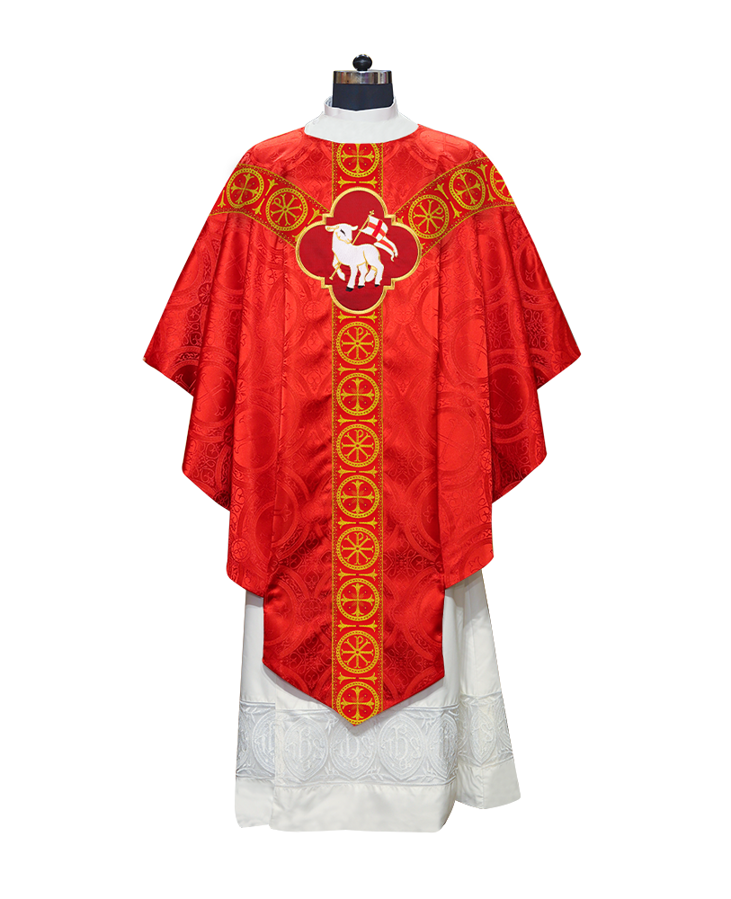 Divine Pugin Chasuble with Braided Lace Orphrey