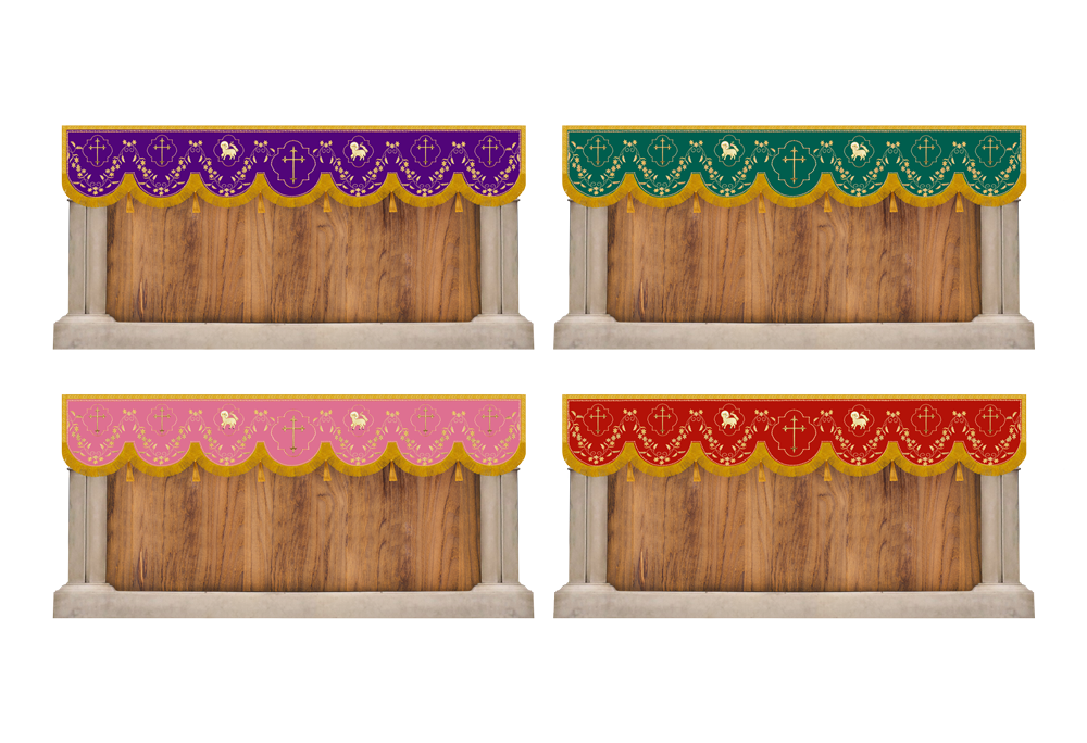 Set of Four Superfrontal with Floral Embroidery Trims