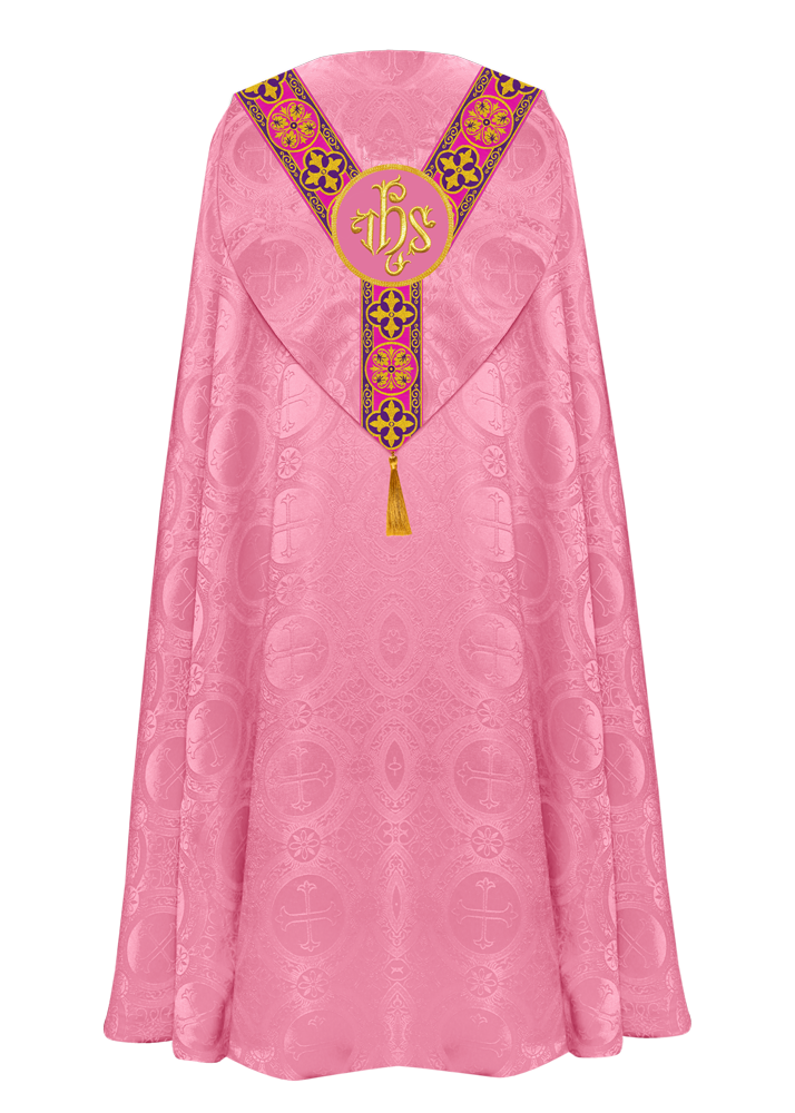 Gothic Cope Vestment with Y Type Motif and Braided Trims