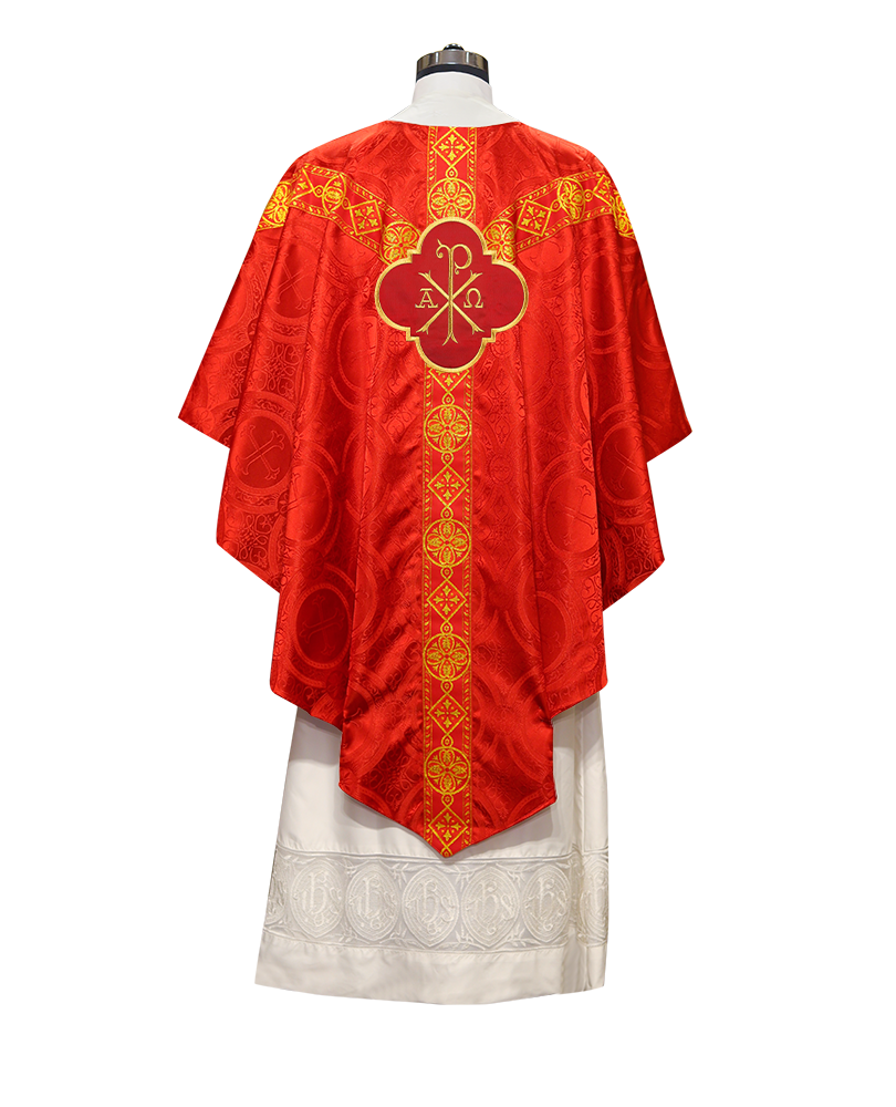 Pugin Chasuble with Braided Lace Orphrey