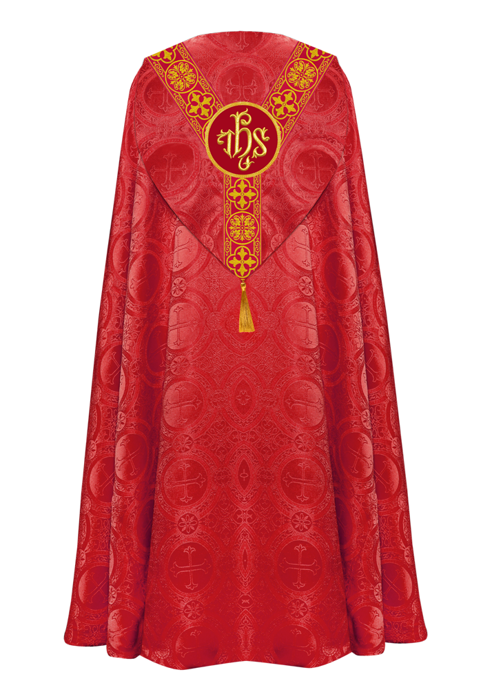 Gothic Cope Vestment with Y Type Braided Trims and Motifs