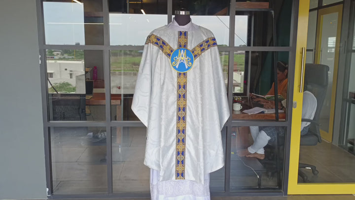 Gothic chasuble vestment with Marian Motif