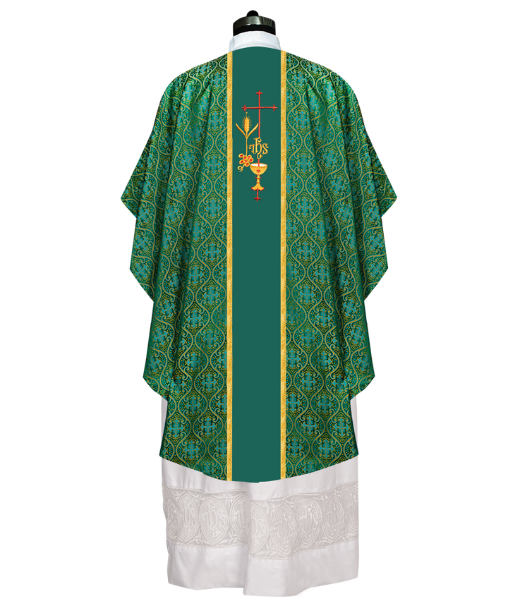 Gothic Chasuble Spiritual Emmer with IHS Motif