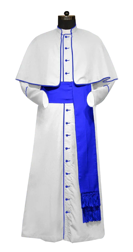 Cassock Rome White Roman Cassock with trims – PSG VESTMENTS