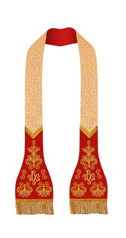 SET OF 4 ROMAN STOLE WITH LITURGICAL MOTIF