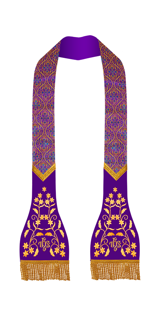 Set of 4 roman stole with floral design
