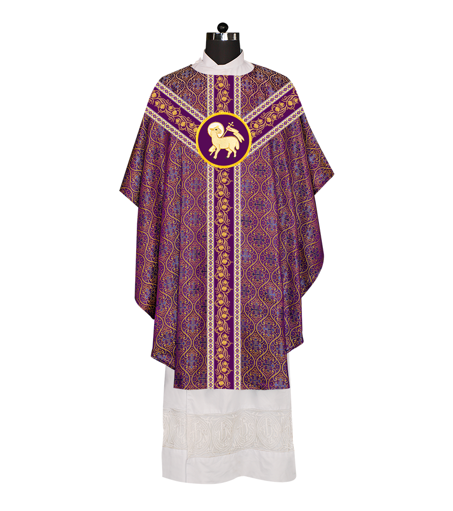 Embroidered Gothic Chasuble Adorned With Grapes Design