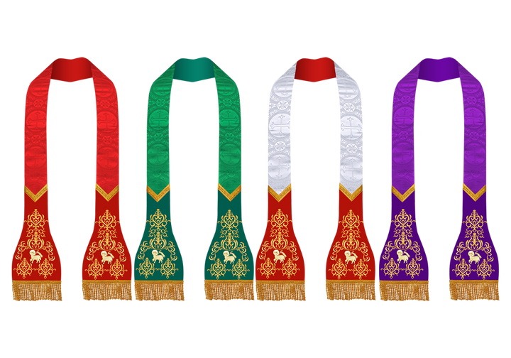 Set of 4 roman stole with adorned motif